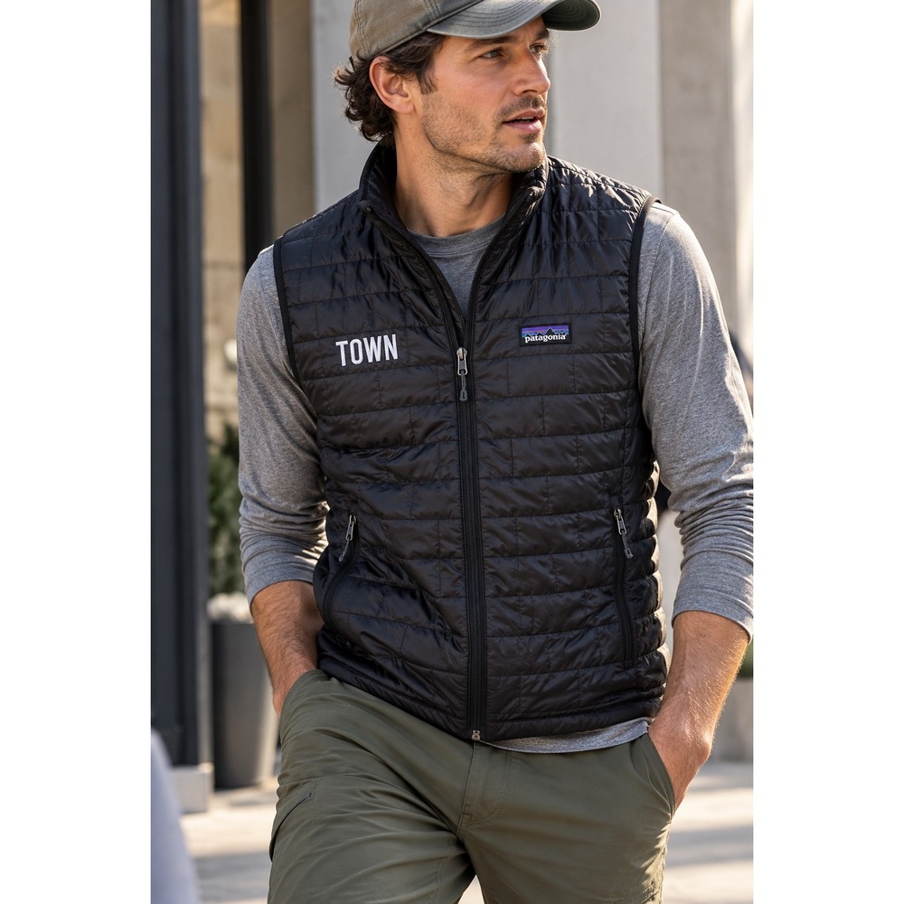 Patagonia Nano Puff Vest PrimaLoft Insulated Black Embroidered TOWN Logo 2021 M